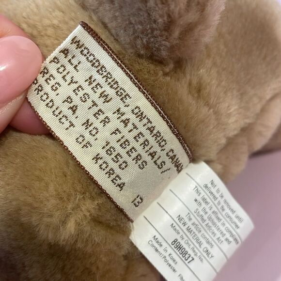 Vintage 1988 ganzbros toys Tan & White Teddy Cream Excellent Used Condition 6.5” - Picture 8 of 8